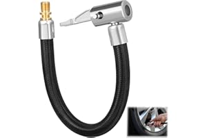 YAOYYG Manguera De Inflador De Neumáticos 20CM, Conjunto de Extensión de Válvula para Neumáticos, Compatible para Motos, Bicicletas, Automóviles y Camiones - 1