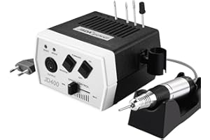 Nagelfräser elektrisch JSDA® JD 400, Profi 30000 U/Min, Set Nagelfeile Maniküre Pediküre Gelnägel, Fräser inkl 4 Aufsätzen, Acrylnägel, 4 Bits, Hornhautentferner, Privat &Studio