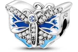 MULA 925 Sterling Silver Charms for Bracelets and Necklaces Airplane Passport Dangle Pendants Beads Butterfly Dragonfly Charms Jewelry Gift for Women Girls