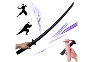 SK MISS 3D Printing Retractable Samurai Sword, Samurai Cosplay Model Toy, Creative Cos Plastic Printing Gravity Retractable Sword, Creative Decompression Tricky Toy (Black)