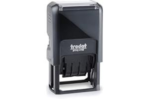 Trodat Printy 4750/L1 Timbro Datario Autoinchiostrante Testo RICEVUTO, Formato Data GG MMM (in lettere) AAA, Italiano, Altezza carattere 4 mm, Impronta 41x24 mm, Cartuccia inclusa Bicolore Blu/Rosso