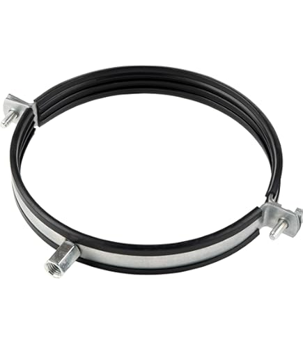 SKIR'CO Lot De 4 Supports De Tuyau Avec Revêtement En Caoutchouc Pour Tuyaux De 60 à 64 Mm, Colliers De Serrage, Supports De Tuyaux Pour Montage Mural Et Plafond