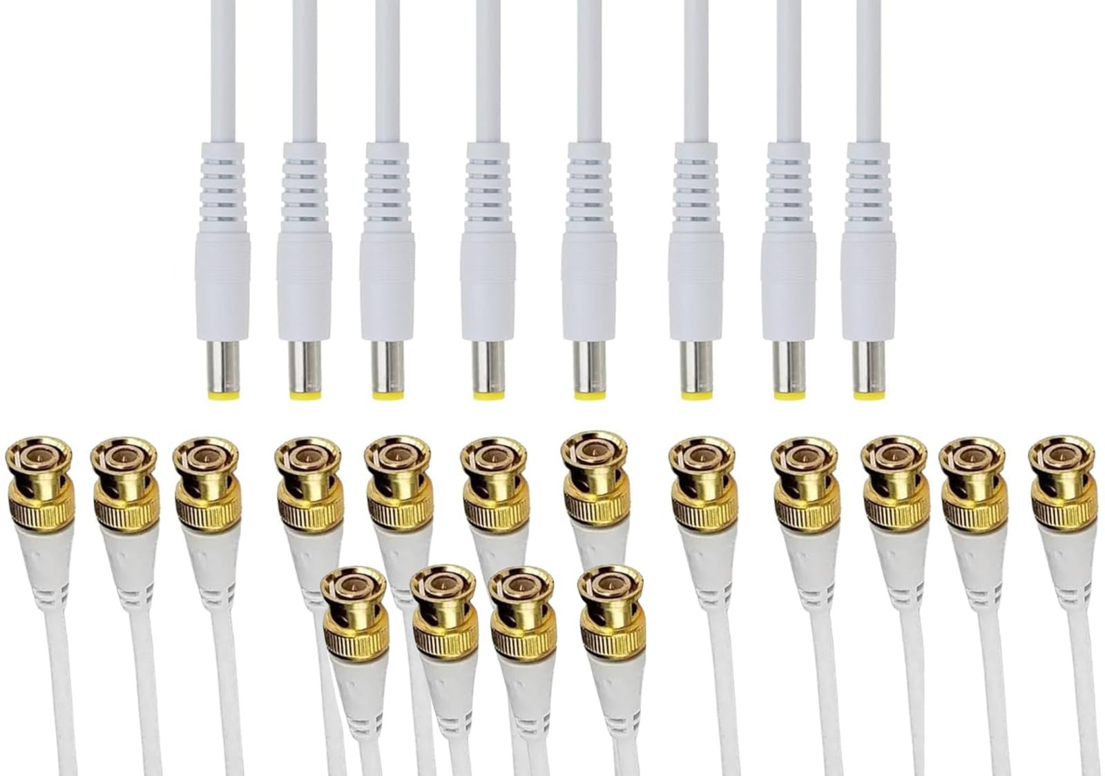 ELECTRA ZONE Connector to BNC+ DC Adapter Female to Male BNC and DC Extension Cable Aviation Plug for CCTV Camera Security DVR Microphone ((BNC-16 DC -8) Psc)