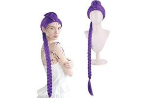BOOSHMall Costume de chasseur pour unisexe, perruque Rumi violette tressée, costume d'anime, cosplay, Halloween, carnaval, jeu de rôle, fête