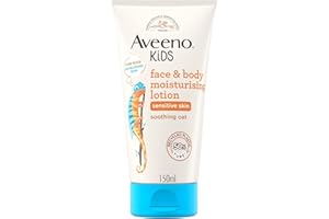 AVEENO BABY Aveeno Kids Face & Body Moisturising Lotion (1 x 150ml), Non-Greasy and Fragrance-Free Moisturiser Enriched with Soothing Oat, Face and Body Lotion for Kids' Sensitive and Developing Skin