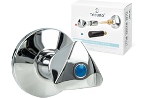 tecuro Hahnoberteil 3/4 Zoll für Unterputz-Absperrventile Kalt- Warmwasser mit Metall-Dreikanthaubengriff