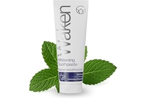 Waken Whitening Toothpaste, Natural Enzymes & Peppermint, Tooth paste with Fluoride, Hydrogen Peroxide-Free Toothpaste Whitening, Fresh Breath & White Teeth, Vegan, 75ml