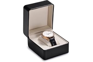 Oirlv Boîte à Montres en Cuir Noir, Boîte Cadeau pour le Stockage de Voyage, Daim Haut de Gamme, Verrouillage, Montre de Luxe et Intelligente, Homme et Femme, Noël et Anniversaire