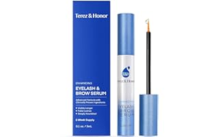 Terez & Honor Eyelash Growth Serum: Clinically Proven Lash & Brow Enhancer for Longer, Fuller, Thicker Lashes - Thickness Booster, 3 mL - Made in Korea, See Results in 4 Weeks