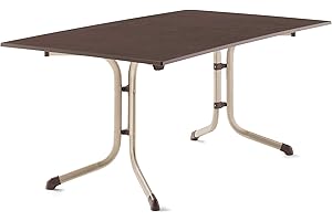 Sieger Boulevard-Klapptisch mit vivodur-Dekorplatte, 165x95 cm, Champagner, Schieferdekor Mocca