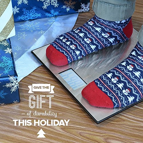 Etekcity Digitale Personenwaage Körperwaage Gewichtswaage Digitalwaage mit Edelstahloberfläche im Badezimmer, 5kg-180kg, Slim Design, Silber - 6