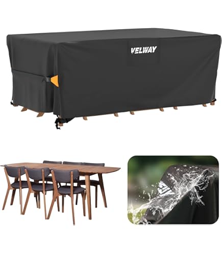 Funda Mesa Jardin Impermeable 200x165x70cm Funda Protectora Muebles Jardin Negro Fundas Muebles Jardin Exterior Impermeable Tela Oxford Resistente 420d,Cubierta De Mesa De Patio Rectangular Anti-Uv