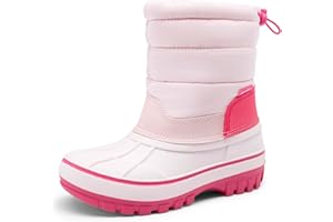 DREAM PAIRS Boys Girls Snow Boots Water-Resistant Outdoor Warm Cozy Anti-Slip Mid Calf Faux Fur Lining Winter Shoes for Toddler/Little/Big Kids