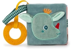 Lilliputiens - Imagier en Tissu pour bébé Joe le Dragon - Livre d’Éveil interactif avec Anneau de Dentition et Activités Sensoriels - Premier Livre pour Stimuler Bébé dès 6 Mois - 83496