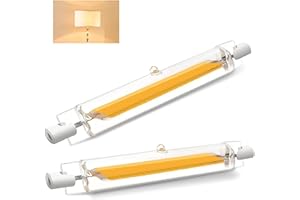 ZJZG R7S LED 118mm Regulables, 20W R7S LED 118mm COB Equivalente 200w Lámpara Halógena, Bombilla Blanco Cálido 3000K, 2000LM, iluminación de haz de 360 ​​°, Bajo Consumo, 2 Pack