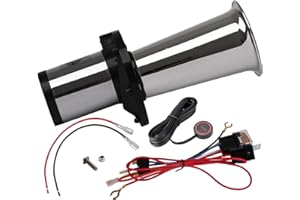 FARBIN 12v OOGA Horn Antique Classic Car Horn with Button Old School Chrome Ahooga Air Horn Vintage Style Fun Horn OOOGAH Sound Car horn (Silver Strange tone horn kit)