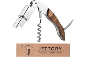 Jettory Kellnermesser - Professioneller Korkenzieher für Wein, Flaschenöffner und Folienmesser - Ideales Weinöffner-Geschenk für Weinliebhaber und Bartender.