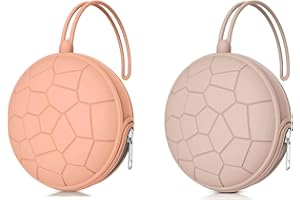 Smlpuame 4 Pack Dummy Holder Case Set,2 Silicone Portable Dummy Cover Pouch Bag for Diaper Bags Baby Carriage,Easy to Clean,(Muted Red,Blush)