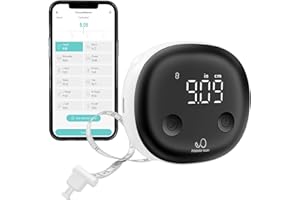 SUNHAIXIA Fitdays Mètre Ruban Intelligent | Analyse du BMI/Graisse Corporelle via Bluetooth & Écran LED | Rétractable Automatique pour Fitness/Perte de Poids | App Fitdays & Design Ergonomique (ER307-Noir)