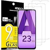 NEW'C Lot de 3, Verre Trempé pour Samsung Galaxy A23 4G / A23 5G, Film Protection écran efficace contre les Rayures - sans Bu