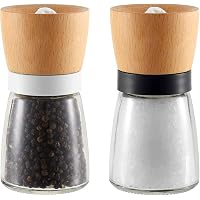 Moulin à Poivre Et Sel Manuel - Mécanisme Céramique Réglable - En Verre Et Acier Inoxydable - Capacité Généreuse