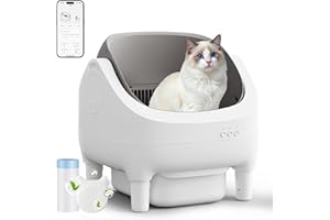 TRIUMPHKEY Selbstreinigende Katzentoilette,App-Steuerung,Oben offene Katzenklo selbstreinigend,Katzenklo XXL,15 kg große Katze,15 Tage selbstreinigendes,Für Mehrere Katzen elektrisches katzentoilette