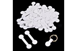 Xzeemo 100 Pcs Etiquetas de Precio Blancas, Etiquetas de Joyería, Etiquetas de Precio Autoadhesivas, Pegatinas de Precio de Joyería, Etiqueta de Preci para Anillos, Pulseras, Collar (13 * 50mm)