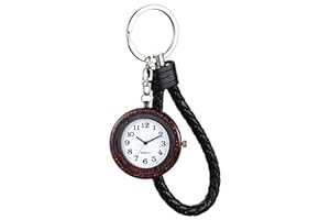 JewelryWe, orologio da tasca con catena portachiavi portatile, con clip, da uomo, da donna