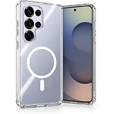 Coverzone Samsung Galaxy S25 Ultra ile uyumlu Şeffaf Kılıf MagSafe Uyumlu G&uuml;&ccedil;l&uuml; Mıknatıslı Wireless Şarj Destekli Crystal Cle