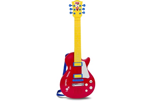 Bontempi - 245831 - Instrument de Musique - Guitare Rock Électronique - 56 Cm, Rouge et Jaune