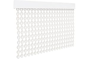 HOME MERCURY – Cortina Espiral para Puerta Exterior o Interior, Material PVC – Libre de Insectos (200x90CM, Blanco+Filo Transparente R7)