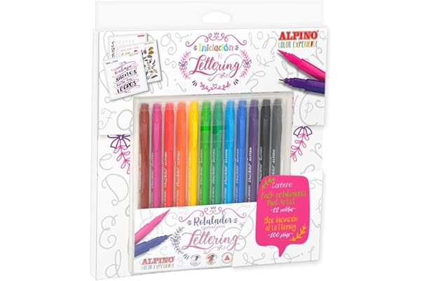 Alpino Color Experience Pack Initiation à Lettering | Guide d'Initiation à Lettering | Marqueurs pour Lettering