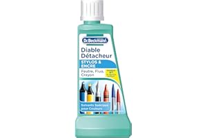 Dr. Beckmann - Liquide, Diable Détacheur Stylos & Encre 50 ml - Détachant spécifique Non parfumé pour taches de stylo, feutre, fluo, crayon - Solvants spéciaux pour couleurs - x3