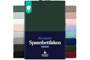 Dreamzie - Spannbettlaken 150x200 | Mikrofaser Weich – Für Dicke Matratzen – Oeko-Tex | Komfort, Atmungsaktivität, Pflegeleicht – Grün