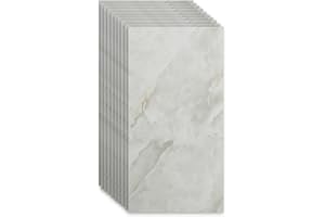 EUNEWR Panele ścienne o wyglądzie marmuru, 10 sztuk, 60 x 30 cm, samoprzylepne, PCW, naklejki na płytki ścienne (Light Slate)