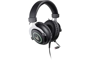 L33T Gaming - Casque de Jeu Over-Ear avec Microphone pour PS4, Xbox One, Nintendo Switch et comme Casque de Jeu pour PC - Microphone avec réduction du Bruit, éclairage RVB dans l'oreillette