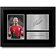 HWC Trading Cristiano Ronaldo Portugal Gifts Printed Signed Autograph Picture for Football Fans and Supporters - A4 Framed