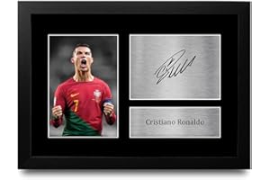 HWC Trading FR A4 Cristiano Ronaldo Portugal Geschenke Gedrucktes Signiertes Autogramm Foto für Fußball Anhänger and Fans - A4 Gerahmt