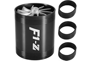 KIMISS Car Air Intake Turbo, Car Turbonator Dual Fan Turbine Supercharger Gas Fuel Saver Turbo Replacement Super Charger Fuel Saver (Black)
