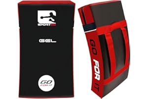 Sporteq Kick Shield Curved Pad | Shock Absorbing Gel Foam Shield For Martial Arts Training, UFC, MMA, Kickboxing and Karate | Heavy Duty PU Outer Cover