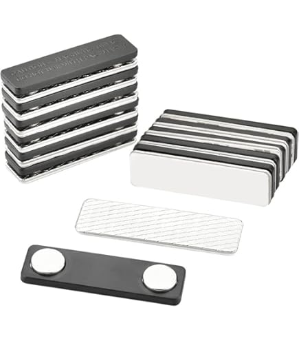 6 Targhette Magnetiche In Alluminio Portanome - Cartellini Identificativi Trasparenti Con Doppio Magnete - Foto 2