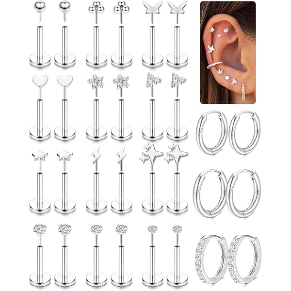 Oorbellen Chirurgisch staal Rose | Chirurgisch stalen en titanium