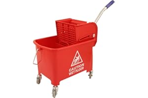 CHARLES BENTLEY Bentley Industrial MB.20/R Mobile Mop Bucket, 20 L Capacity, Red