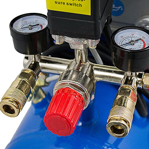 BITUXX® Druckluftkompressor Luftdruck Kompressor 24 Liter + 13 teiliges Druckluft Zubehör-Set inkl. Ausblas- Reifendruck- & Lackierpistole + Schlauch - 4