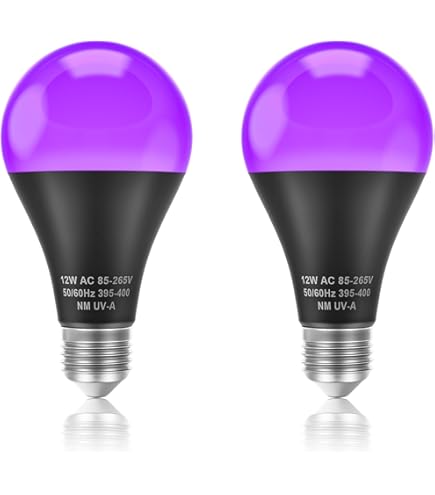 Ampoule E27 UV Blacklight 15W - Lumière Noire Fluorescente Pour Discothèque, Détection Faux Billets, Halloween & Fêtes