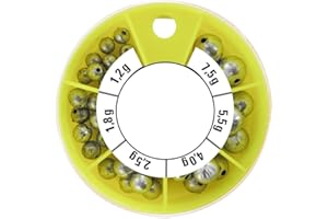 STMK Lochblei Sortiment Dose, 6 vers. Größen, 1-7 Gramm gesammt 120 Gramm Set Angeln