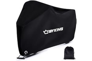 Byking Bike Cover, Bicycle Cover for Outside Storage, 190T Bike Storage Outdoor Waterproof Bicycle Cover with Lock Holes, Anti-Rain, UV Bike Covers with Storage Bag for Mountain | Road Bike, Cycle