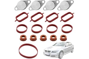 Twowinds - Kit Anular Mariposas del Colector de Admisión (22mm) Compatible con BMW E90, E46, E39, E60, E61, E65, X3, X5 - 4 Cilindros - Evita la Avería Palomillas (Lote de 14 Juntas y 4 Tapones)