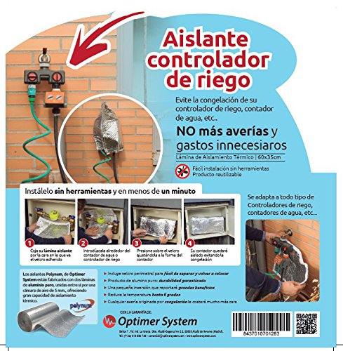 OPTIM HOME - Polynum - Kit Aislante para Controlador de riego/Contador de Agua - 0,60 x 0,35 m
