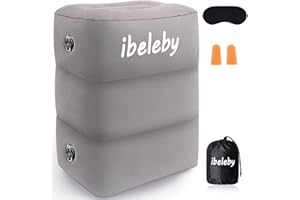 iBeleby Airplane Foot Rest, Inflatable Footrest for Kids to Sleep, Adjustable Height Leg Rest Pillow in Office & Home, Toddlers Travel Bed Box, Portable Travel Accessories for Long Flight, Car (1PCS)